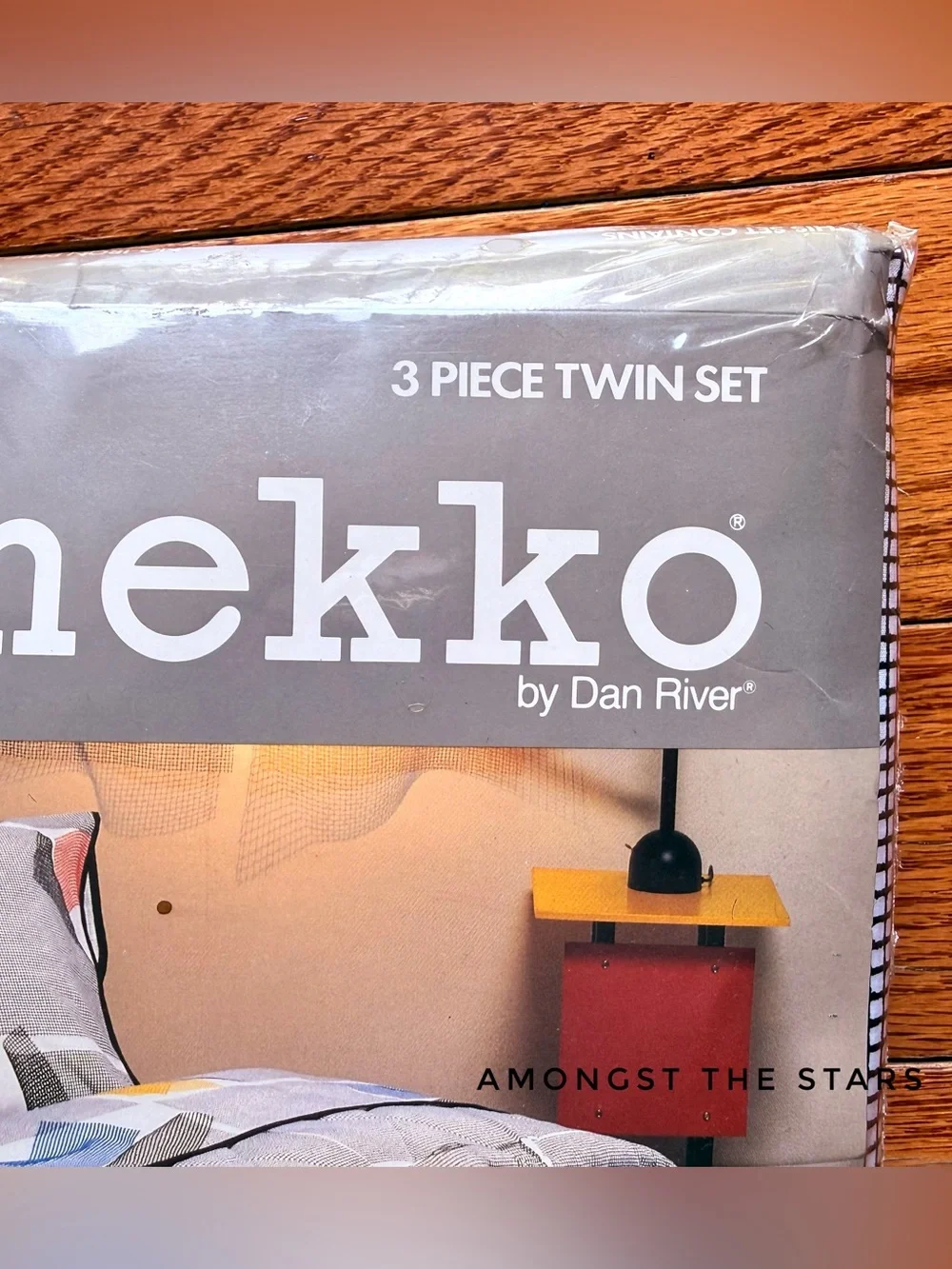 Vintage Marimekko Dan River Sine 3 Piece Twin Fitted & Flat Sheet Pillowcase Set